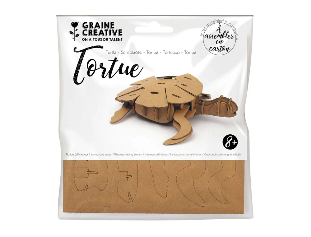 MAQUETTE TORTUE DE MER 3D GRAINE CREATIVE CARTON A      ASSEMBLER DECORER             PERSONNALISER 1550X130X55MM